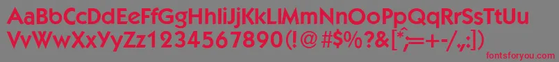 フォントK792GeometricalDemiRegular – 赤い文字の灰色の背景