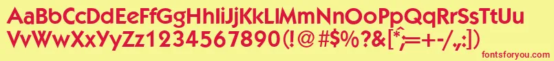 K792GeometricalDemiRegular Font – Red Fonts on Yellow Background