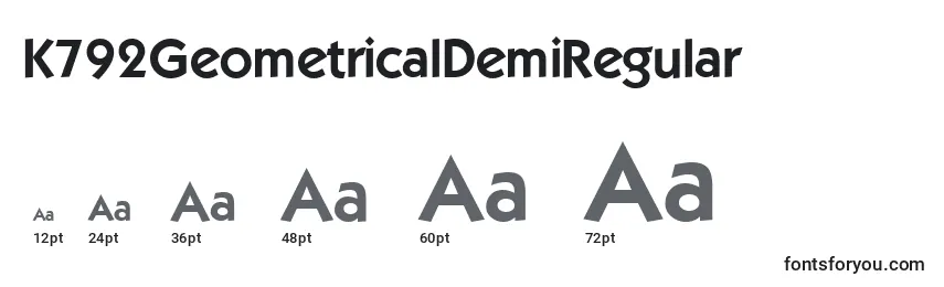 K792GeometricalDemiRegular Font Sizes