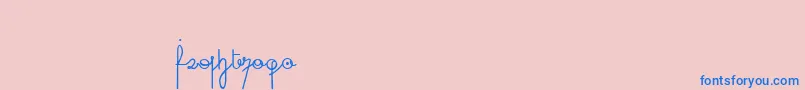 Police 96CursiveDigits – polices bleues sur fond rose