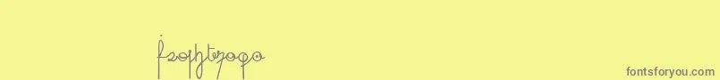 フォント96CursiveDigits – 黄色の背景に灰色の文字