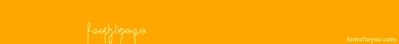 96CursiveDigits Font – Yellow Fonts on Orange Background