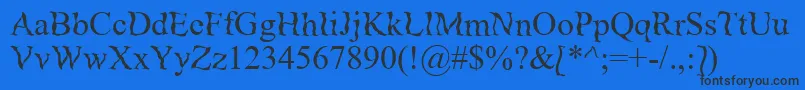 Zanes Font – Black Fonts on Blue Background