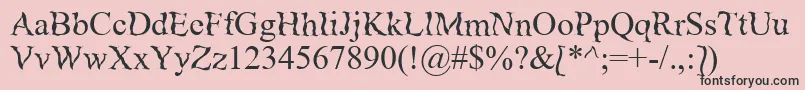 Weitere Informationen zur Zanes-Schriftart Zanes-Schriftart – Schwarze Schriften auf rosa Hintergrund