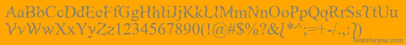 Zanes-Schriftart – Graue Schriften auf orangefarbenem Hintergrund