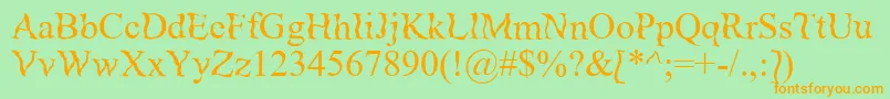 Zanes Font – Orange Fonts on Green Background