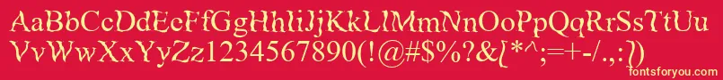 Zanes Font – Yellow Fonts on Red Background