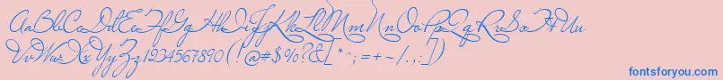 Шрифт Marianna – синие шрифты на розовом фоне