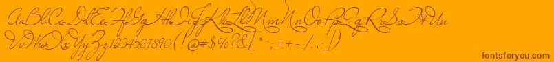 Marianna-Schriftart – Braune Schriften auf orangefarbenem Hintergrund