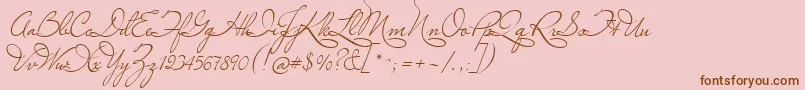 Шрифт Marianna – коричневые шрифты на розовом фоне