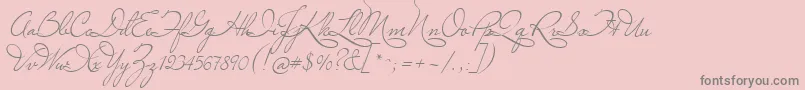 フォントMarianna – ピンクの背景に灰色の文字