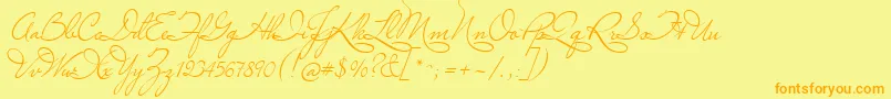 Шрифт Marianna – оранжевые шрифты на жёлтом фоне