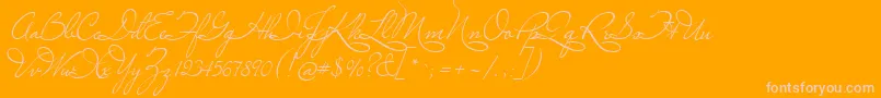 Marianna Font – Pink Fonts on Orange Background
