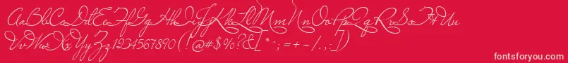 Marianna-fontti – vaaleanpunaiset fontit punaisella taustalla