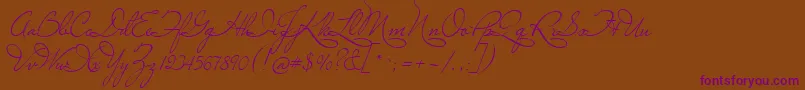 Шрифт Marianna – фиолетовые шрифты на коричневом фоне