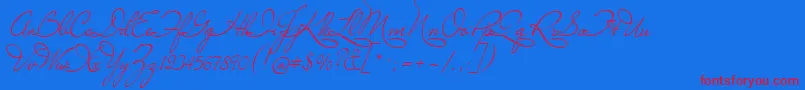 Marianna Font – Red Fonts on Blue Background