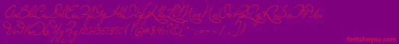 Marianna-Schriftart – Rote Schriften auf violettem Hintergrund