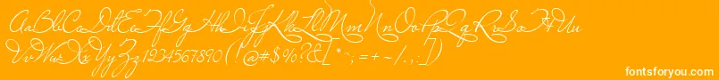 Шрифт Marianna – белые шрифты на оранжевом фоне