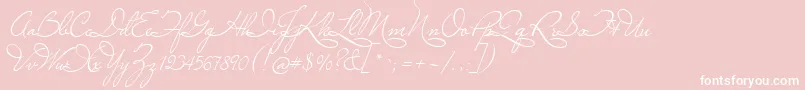 Шрифт Marianna – белые шрифты на розовом фоне