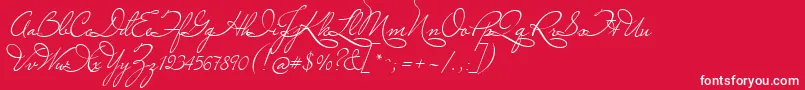 Шрифт Marianna – белые шрифты на красном фоне