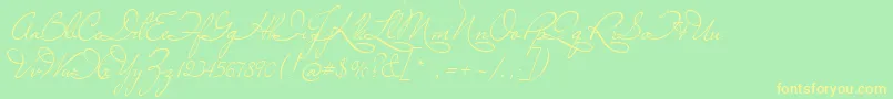 Marianna Font – Yellow Fonts on Green Background