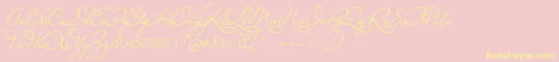 Marianna-Schriftart – Gelbe Schriften auf rosa Hintergrund
