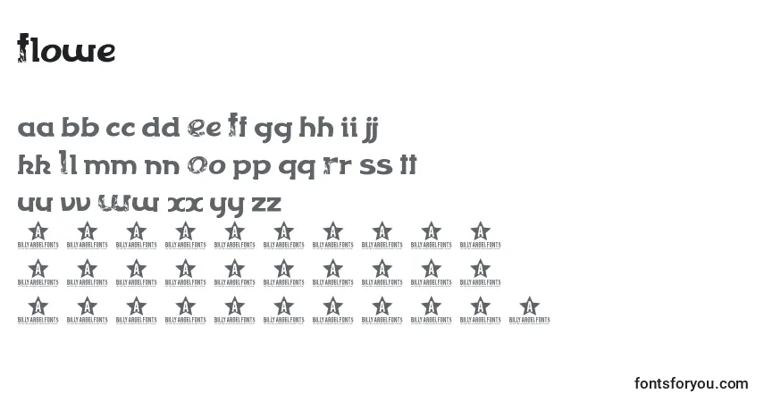 Шрифт Flowe – алфавит, цифры, специальные символы