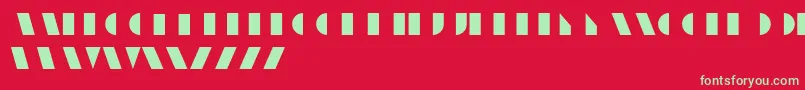 Fonte UnicumRegular – fontes verdes em um fundo vermelho