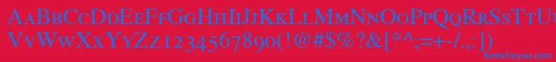 GrecoOldstyleSsiRomanSmallCaps Font – Blue Fonts on Red Background