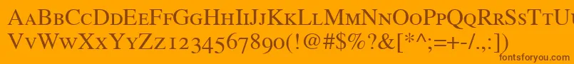 GrecoOldstyleSsiRomanSmallCaps Font – Brown Fonts on Orange Background