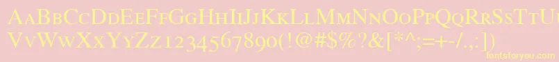 GrecoOldstyleSsiRomanSmallCaps Font – Yellow Fonts on Pink Background