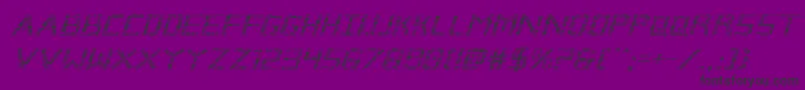 Brokencyborgexpandital-Schriftart – Schwarze Schriften auf violettem Hintergrund