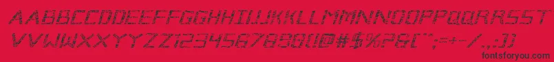 Brokencyborgexpandital Font – Black Fonts on Red Background