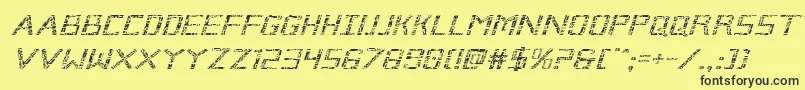 Brokencyborgexpandital Font – Black Fonts on Yellow Background