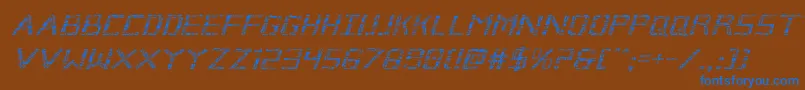 Brokencyborgexpandital Font – Blue Fonts on Brown Background