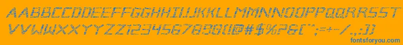 Brokencyborgexpandital Font – Blue Fonts on Orange Background