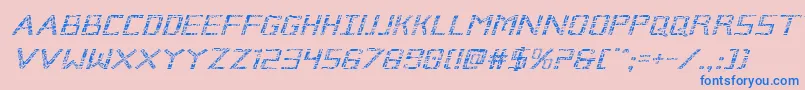 Brokencyborgexpandital Font – Blue Fonts on Pink Background