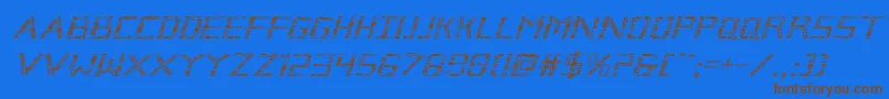 Brokencyborgexpandital Font – Brown Fonts on Blue Background