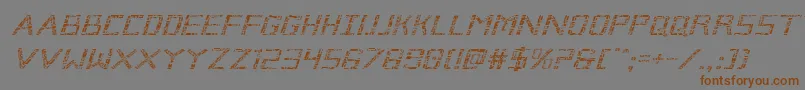 Brokencyborgexpandital Font – Brown Fonts on Gray Background