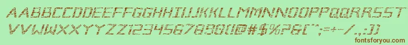 Brokencyborgexpandital Font – Brown Fonts on Green Background