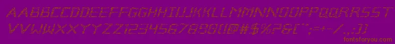 Brokencyborgexpandital Font – Brown Fonts on Purple Background