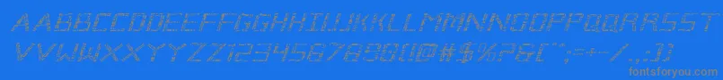 Fonte Brokencyborgexpandital – fontes cinzas em um fundo azul