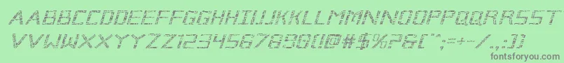 Brokencyborgexpandital Font – Gray Fonts on Green Background