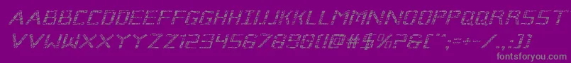 Brokencyborgexpandital-Schriftart – Graue Schriften auf violettem Hintergrund