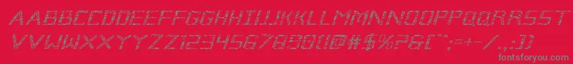 Brokencyborgexpandital Font – Gray Fonts on Red Background