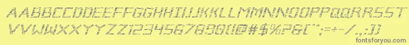 Brokencyborgexpandital Font – Gray Fonts on Yellow Background