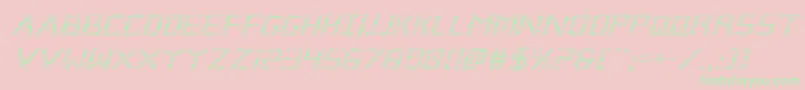 Brokencyborgexpandital Font – Green Fonts on Pink Background