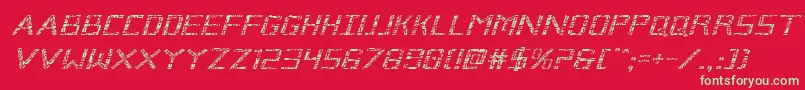 Brokencyborgexpandital Font – Green Fonts on Red Background