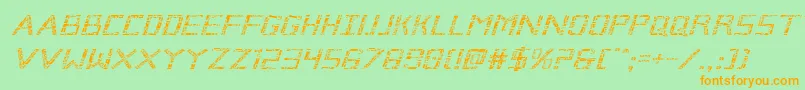Brokencyborgexpandital Font – Orange Fonts on Green Background