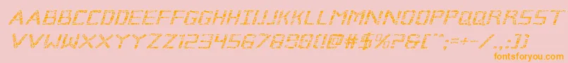 Brokencyborgexpandital Font – Orange Fonts on Pink Background